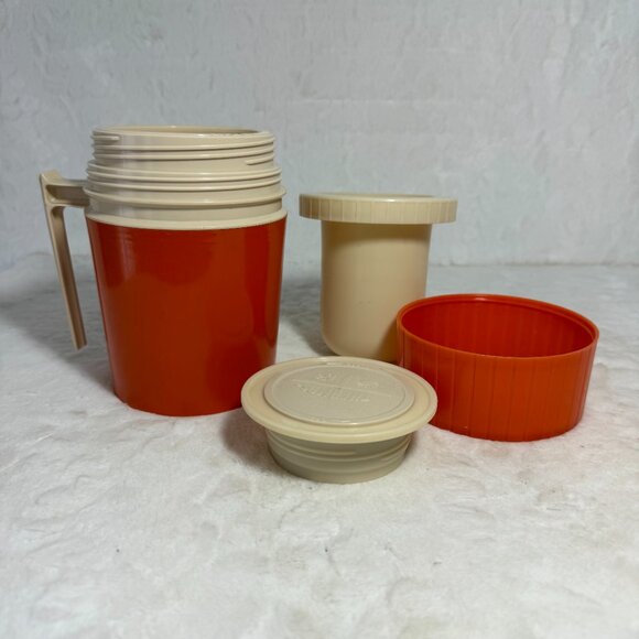 Vintage Thermos 10oz Insulated Hot or Cold Food Cup Orange King Seely Model 7002 - Picture 5 of 9